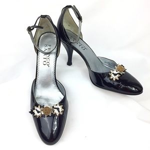 Franco Sarto Patent Leather Floral Applique Pumps